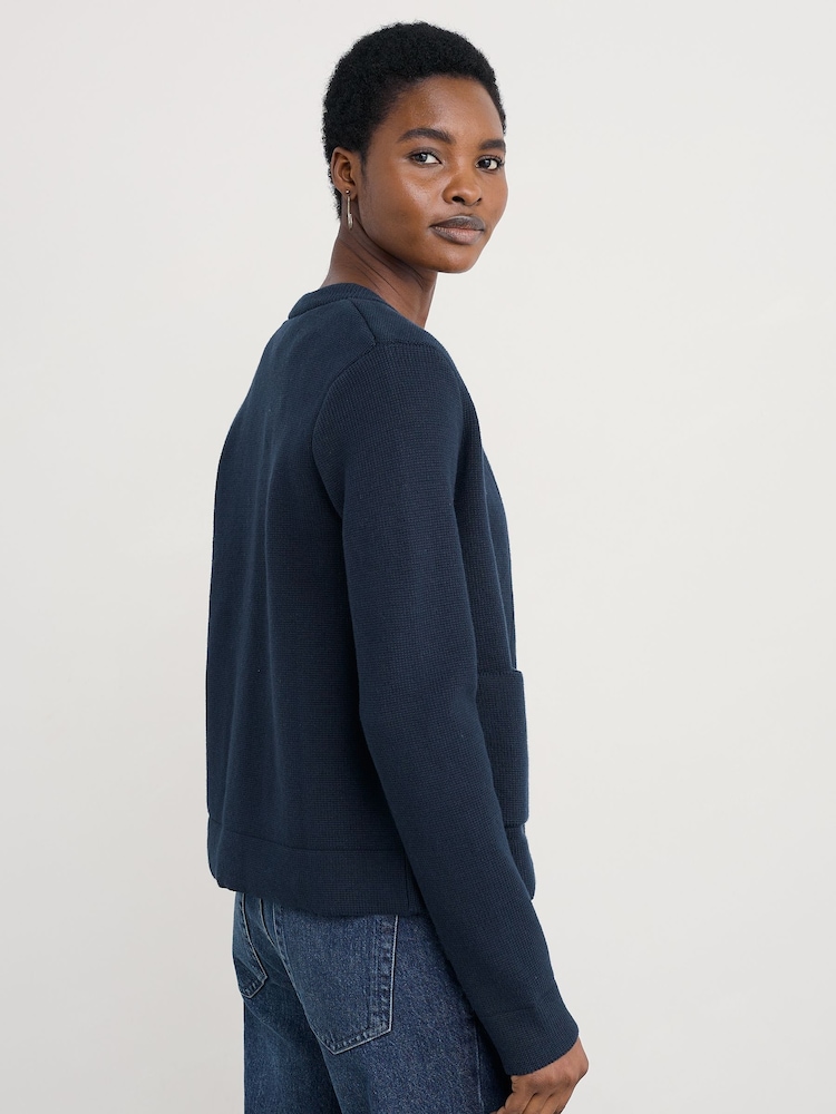 Seasalt Cornwall Blue Rock Lily Knitted Jacket - Image 2 of 5