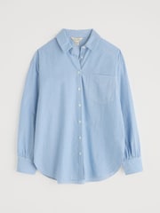 Seasalt Cornwall Blue Oversized Sea Path Poplin Shirt - Image 4 of 5