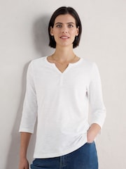 Seasalt Cornwall White Carlyon Top in GOTS Certified Cotton Jersey - Image 1 of 5
