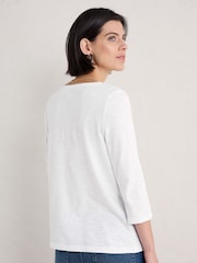 Seasalt Cornwall White Carlyon Top in GOTS Certified Cotton Jersey - Image 2 of 5