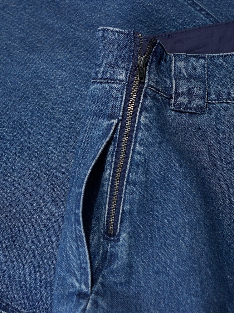 Seasalt Cornwall Blue Restharrow Ankle Length Denim Skirt - Image 5 of 5