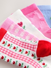 Pink Cotton Rich Cherry Ankle Socks 5 Pack - Image 3 of 3