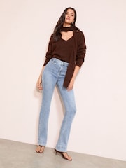 Friends Like These Mid Wash High Waist Pocket Flare Jeans - Image 3 of 5