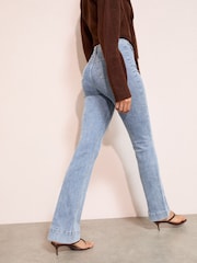 Friends Like These Mid Wash High Waist Pocket Flare Jeans - Image 4 of 5