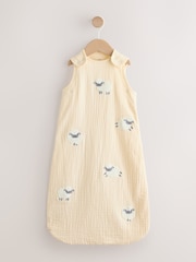 חיתול מוסלין עם רקמת כבשים - שק שינה ללא שרוולים לתינוקות בדרגת בידוד 1 טוג - תמונה 1 מתוך 7