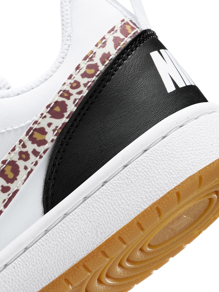 შავ-თეთრი/ლეოპარდის პრინტი - Nike Youth Court Borough Low Recraft-ის სპორტული ფეხსაცმელი - სურათი 9 9-დან