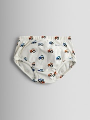 JoJo Maman Bébé Blue Multi 3-Pack Tractor Training Pants - Image 2 of 8