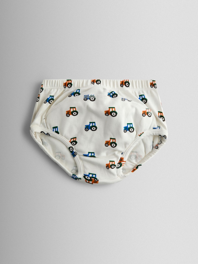 JoJo Maman Bébé Blue Multi 3-Pack Tractor Training Pants - Image 2 of 8