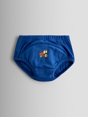 JoJo Maman Bébé Blue Multi 3-Pack Tractor Training Pants - Image 4 of 8