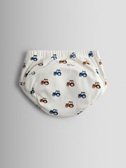 JoJo Maman Bébé Blue Multi 3-Pack Tractor Training Pants - Image 5 of 8