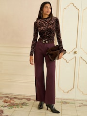 Rojo baya - Vaqueros capri de pernera ancha de Love & Roses - Imagen 2 de 3