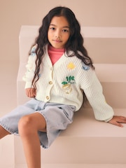 Ecru Embroidered Summer Cardigan (3-16yrs) - Image 2 of 9