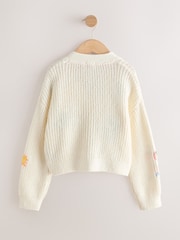 Ecru Embroidered Summer Cardigan (3-16yrs) - Image 7 of 9