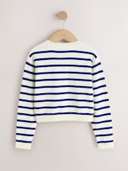 Navy Stripe Button Up Cardigan 3yrs-16yrs (3mths-16yrs) - Image 6 of 8
