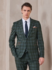 Vert - Veste Coupe ajustée texturée à carreaux - Image 1 de 10