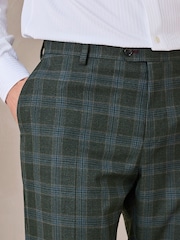 Vert - Pantalons Coupe ajustée texturé Costume Carreaux - Image 4 de 9