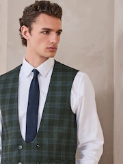 Vert - Gilet de costume texturé à Carreaux Coupe classique - Image 4 de 8