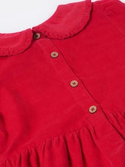 Frugi Red Peony Christmas Cord Dress - Imagen 2 de 3