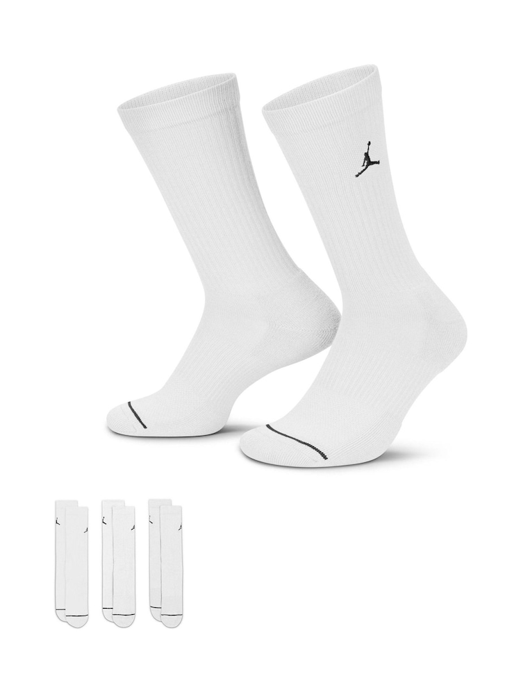 Nike White Jordan Everyday Crew Socks 3 Pack - Image 1 of 3