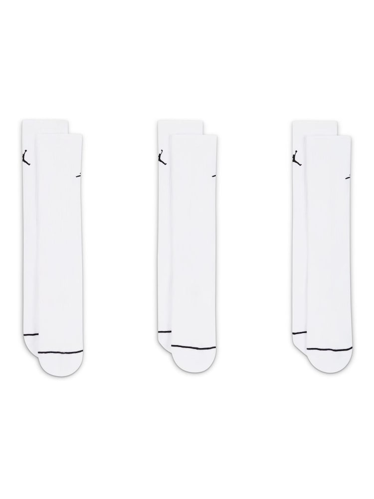 Nike White Jordan Everyday Crew Socks 3 Pack - Image 2 of 3