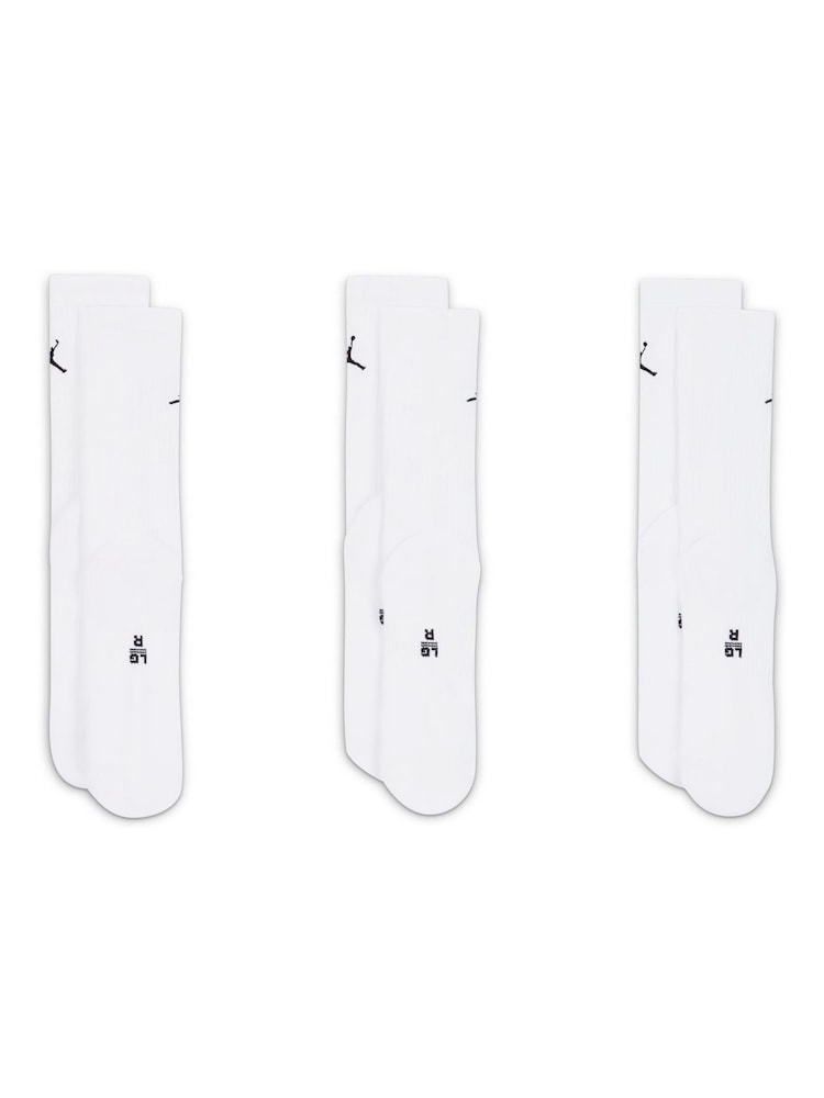 Nike White Jordan Everyday Crew Socks 3 Pack - Image 3 of 3