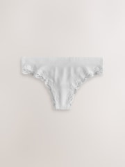 White Lace Trim Seamless Bralette & Thong Set - Image 10 of 12