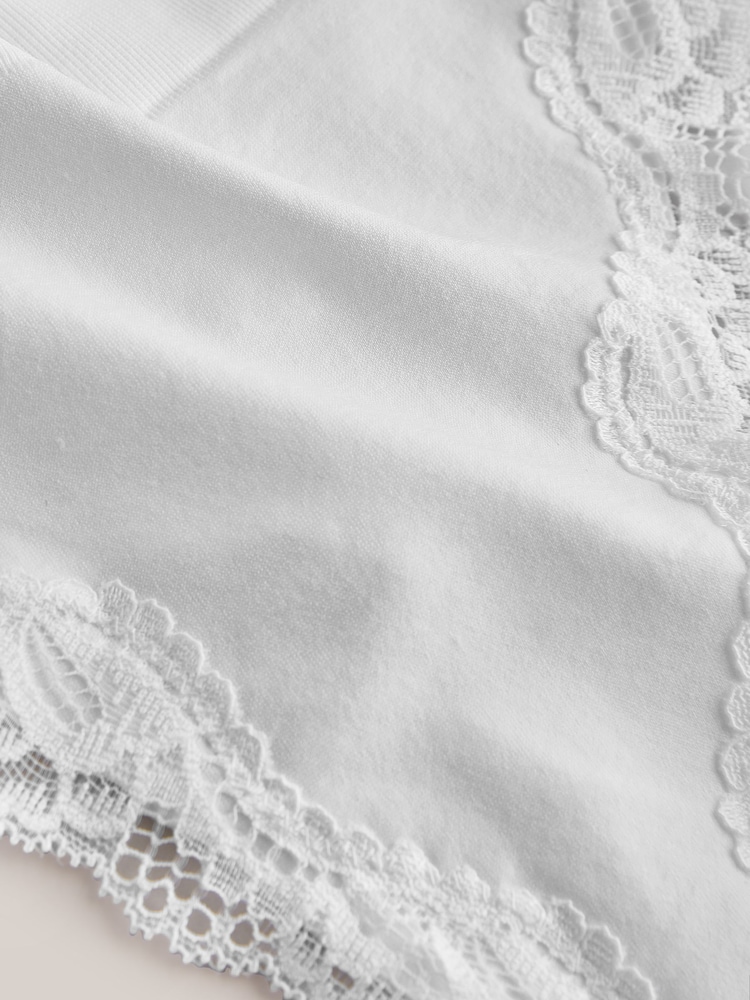 White Lace Trim Seamless Bralette & Thong Set - Image 12 of 12 White Lace Trim Seamless Bralette & Thong Set - Image 12 of 12