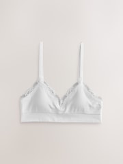 White Lace Trim Seamless Bralette & Thong Set - Image 9 of 12
