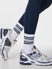Sweaty Betty Blue Varsity Slogan Socks 3 Pack - Image 4 of 4