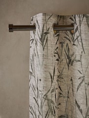 Blurred Leaf Print Eyelet Lined Curtains - Imaginea 1 din 5