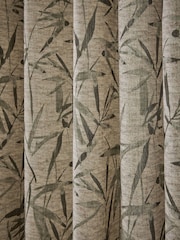 Blurred Leaf Print Eyelet Lined Curtains - Imaginea 5 din 5