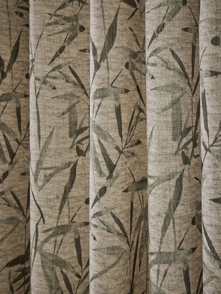 Blurred Leaf Print Eyelet Lined Curtains - Imaginea 5 din 5 Blurred Leaf Print Eyelet Lined Curtains - Imaginea 5 din 5