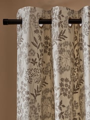 Natural Collection Luxe Floral Embroidered Eyelet Lined Curtains - Image 1 of 5