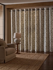 Natural Collection Luxe Floral Embroidered Eyelet Lined Curtains - Image 3 of 5