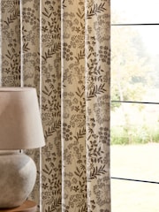 Natural Collection Luxe Floral Embroidered Eyelet Lined Curtains - Image 4 of 5