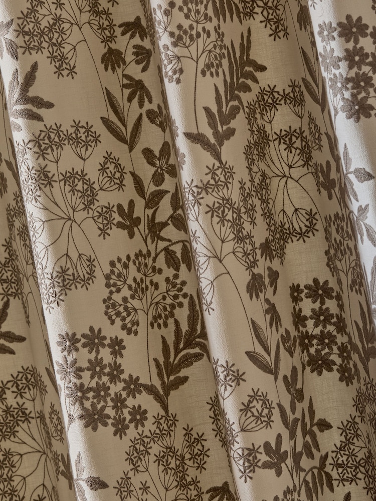 Natural Collection Luxe Floral Embroidered Eyelet Lined Curtains - Image 5 of 5 Natural Collection Luxe Floral Embroidered Eyelet Lined Curtains - Image 5 of 5