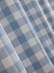 Woven Gingham Check Eyelet Lined Curtains - Imaginea 5 din 5