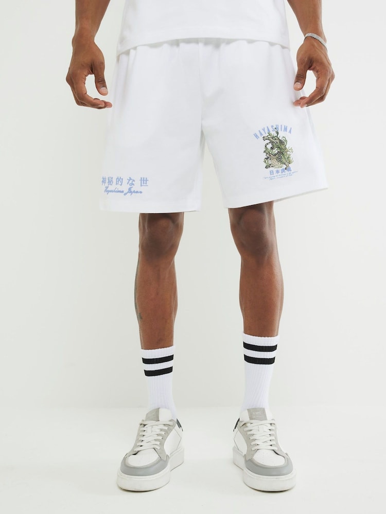 River Island Regular Fit Hayashima Print Shorts - Imagen 1 de 4