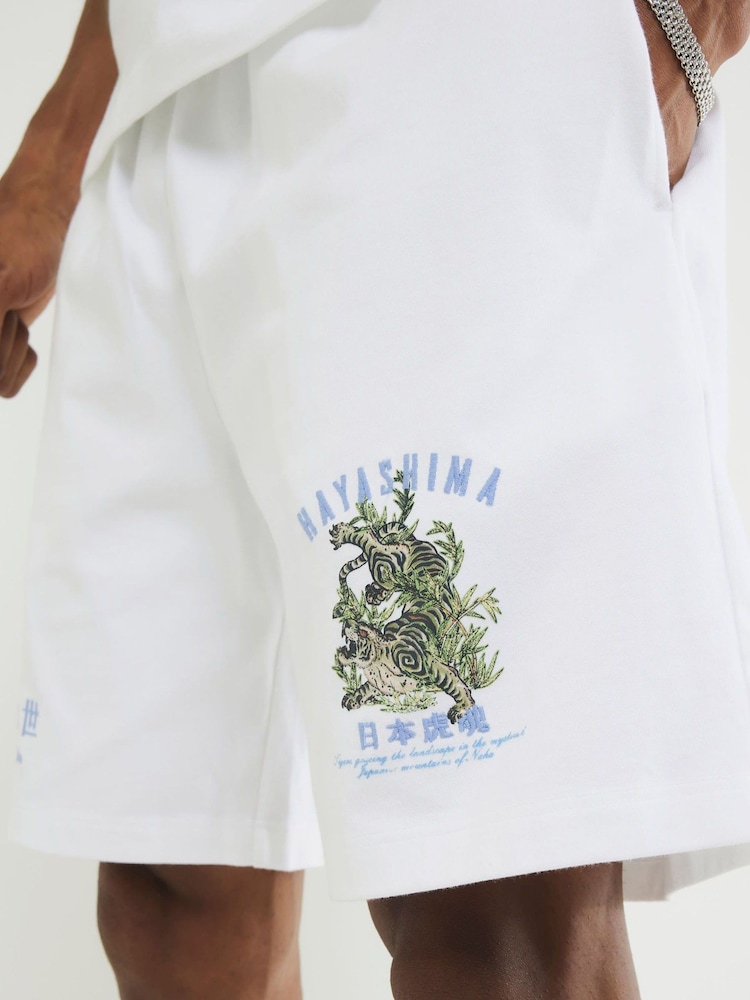 River Island Regular Fit Hayashima Print Shorts - Imagen 4 de 4