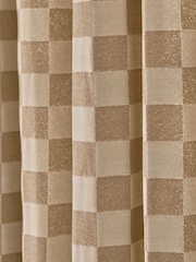 Natural Woven Checkerboard Eyelet Lined Curtain - Image 5 of 5