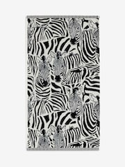 Monochrome Zebra Cotton Towel - Image 4 of 4