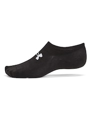 Under Armour Black Unisex Essential Socks 6-Pack - Image 4 of 4