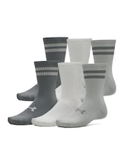 Under Armour Grey Essentials Crew Socks 6 Pack - Image 1 of 3