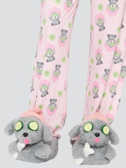 Loungeable Grey Relax Doggy Slippers - Image 3 of 4
