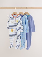 Голубой в стиле сафари - Набор нательных комбинезонов для малышей, 3 шт. - Изображение 1 11