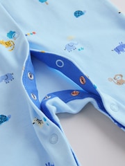 Голубой в стиле сафари - Набор нательных комбинезонов для малышей, 3 шт. - Изображение 10 11