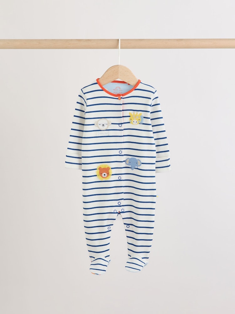 Голубой в стиле сафари - Набор нательных комбинезонов для малышей, 3 шт. - Изображение 2 11