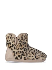 Loungeable Brown Faux Fur Booties - Image 3 of 5