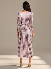 Jolie Moi Pink Long Puff Sleeved Jersey Midaxi Dress - Image 2 of 6