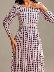 Jolie Moi Pink Long Puff Sleeved Jersey Midaxi Dress - Image 3 of 6
